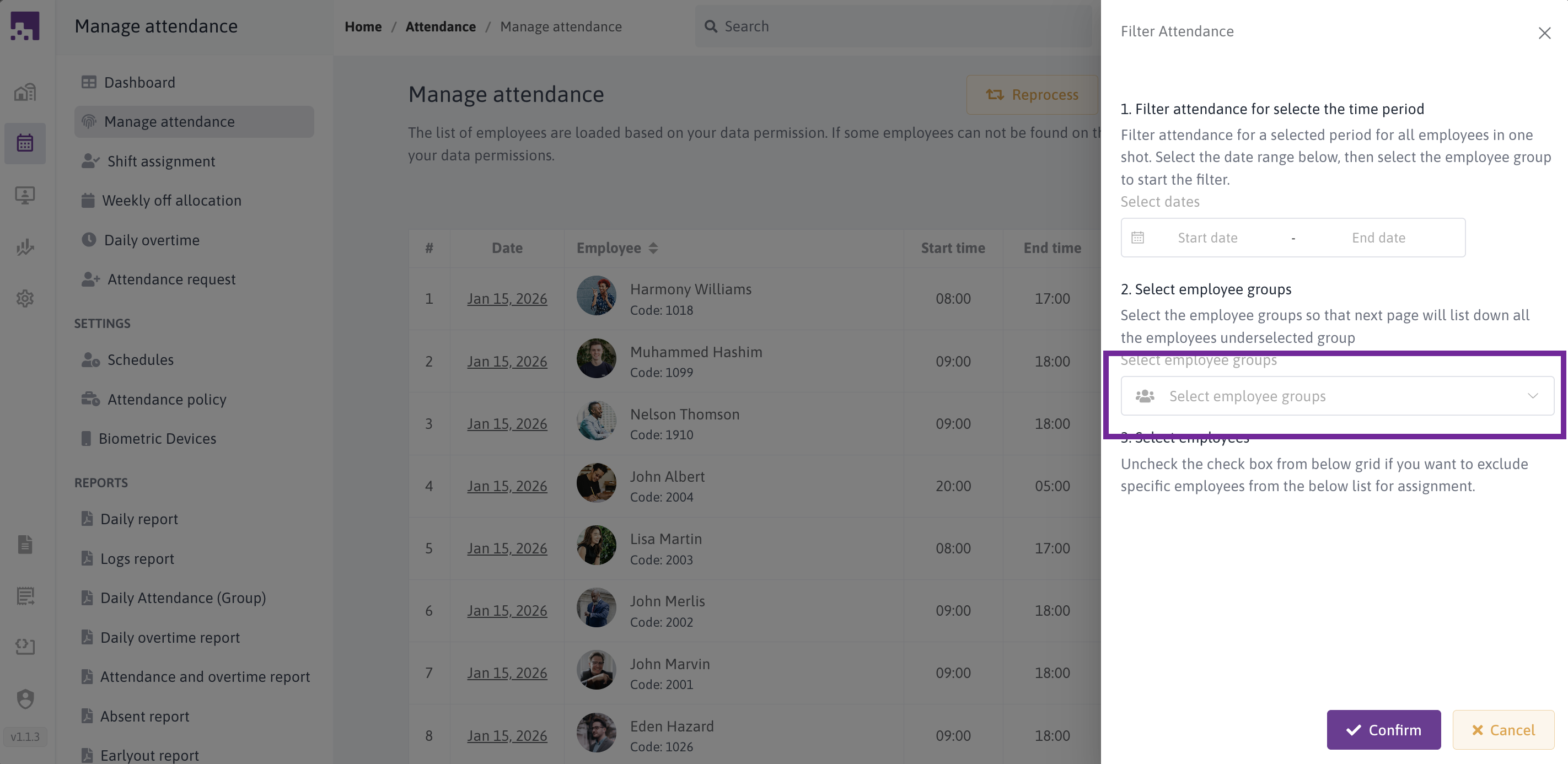Select Employee Groups