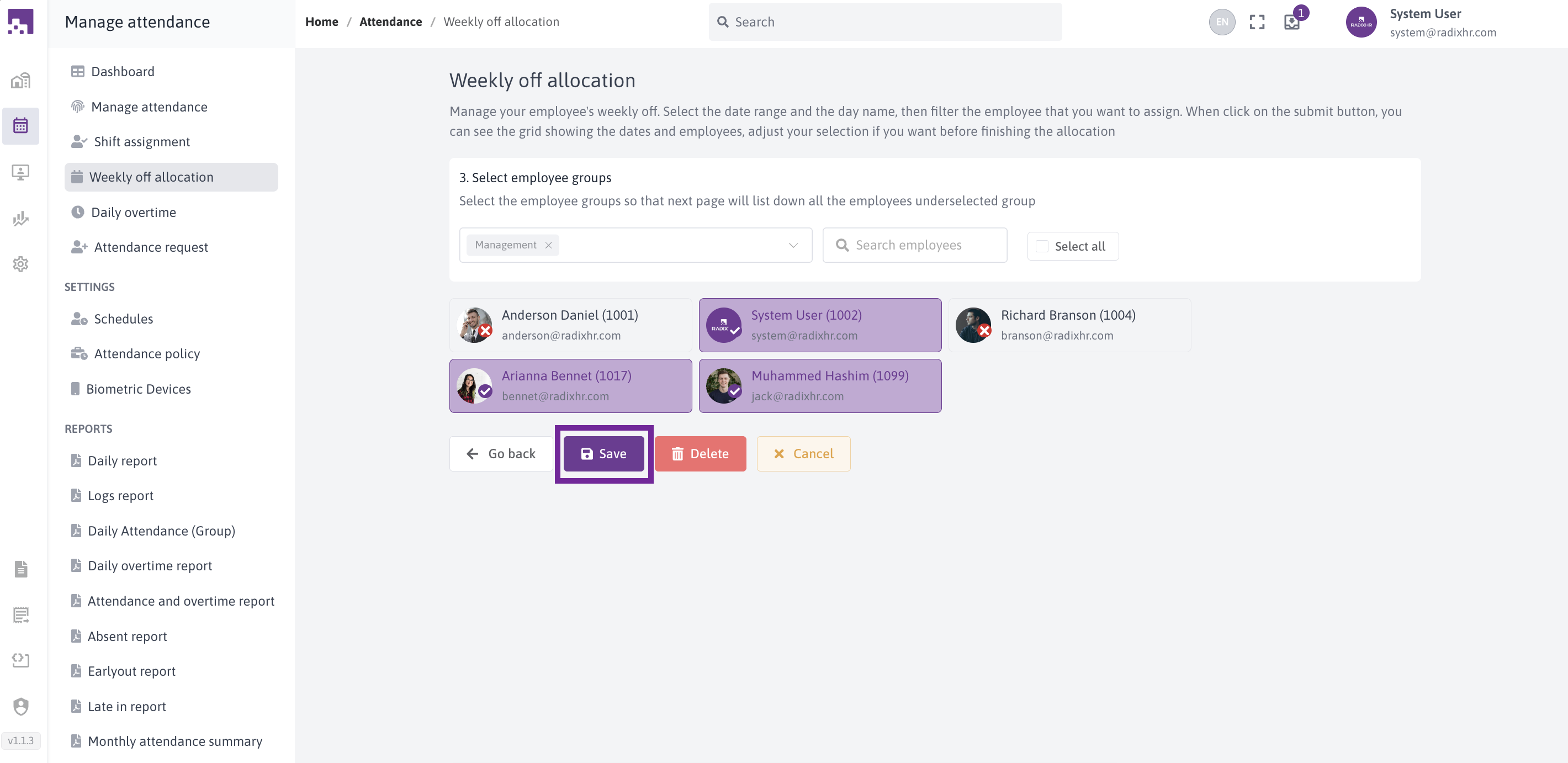 Weekly Off Allocation