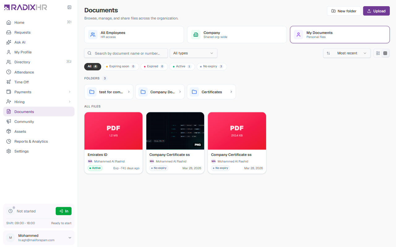 My Documents scope