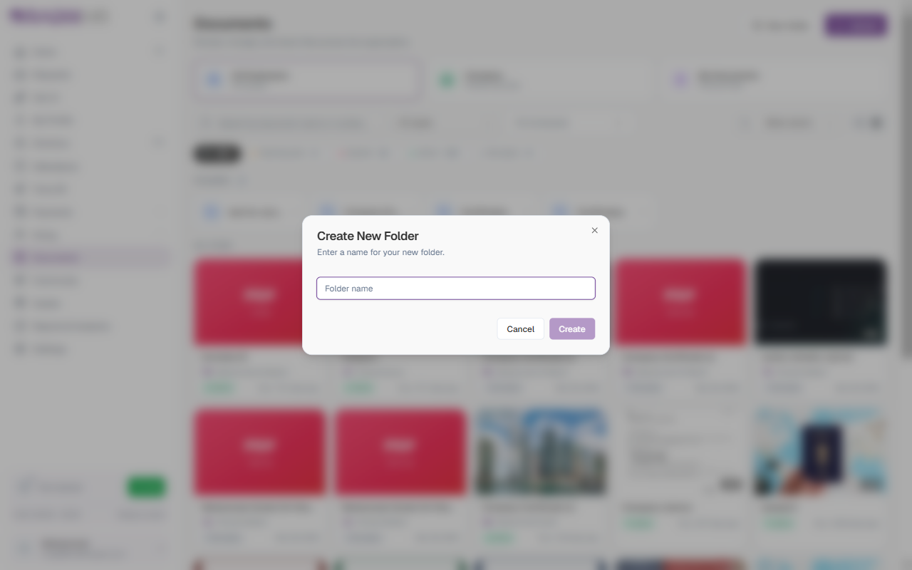 Create New Folder dialog