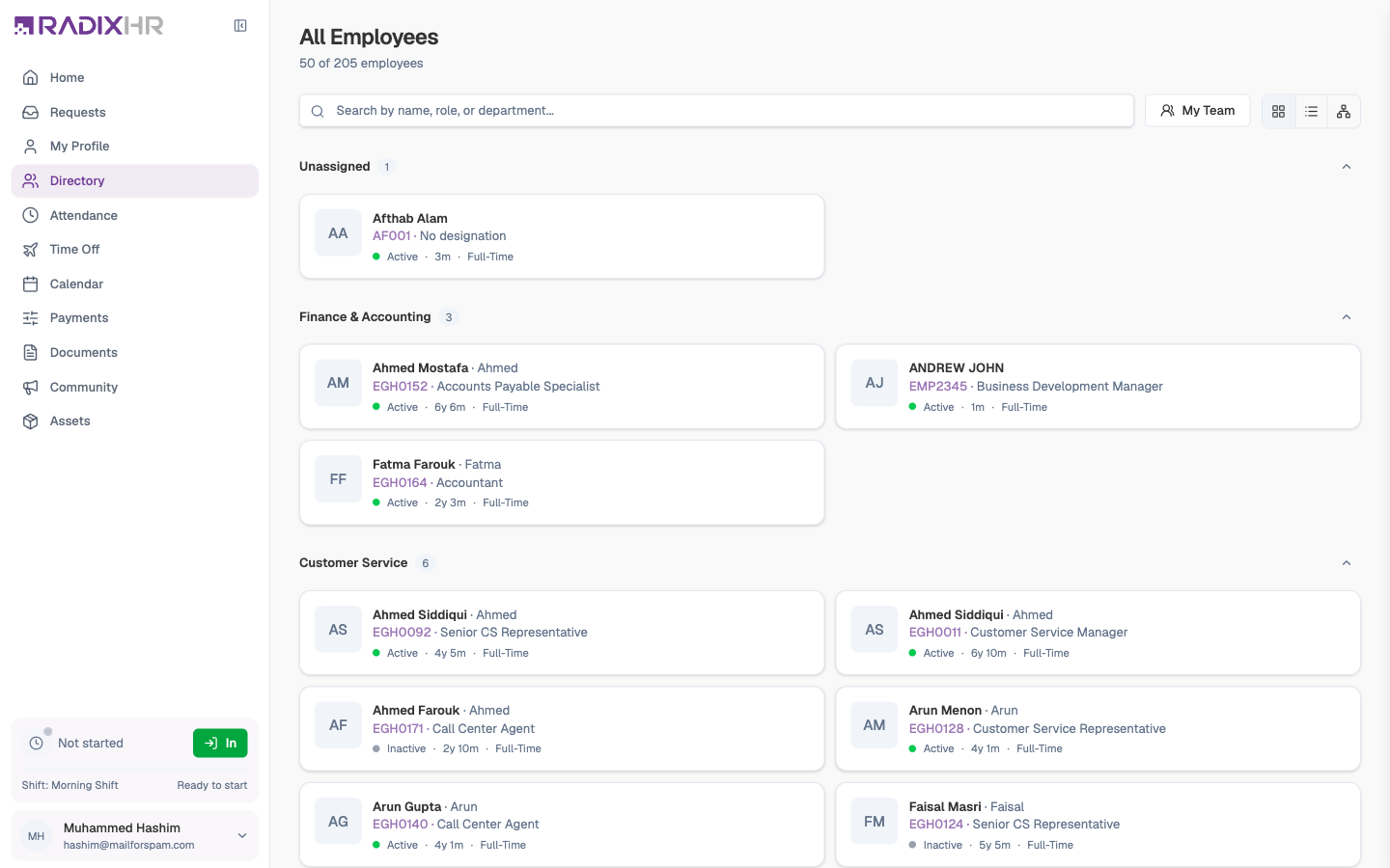 Company directory