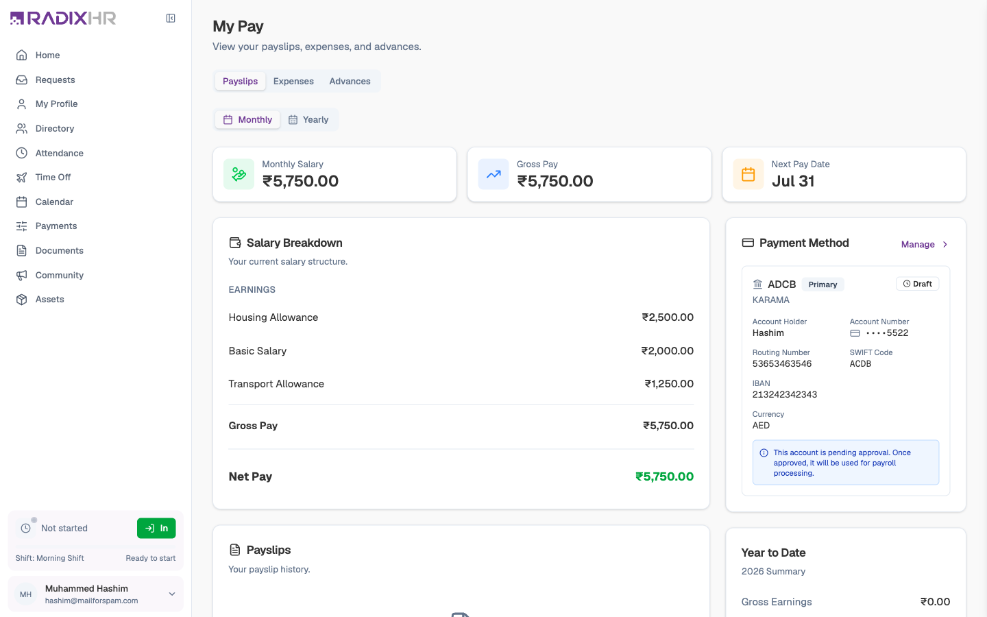 My Pay overview