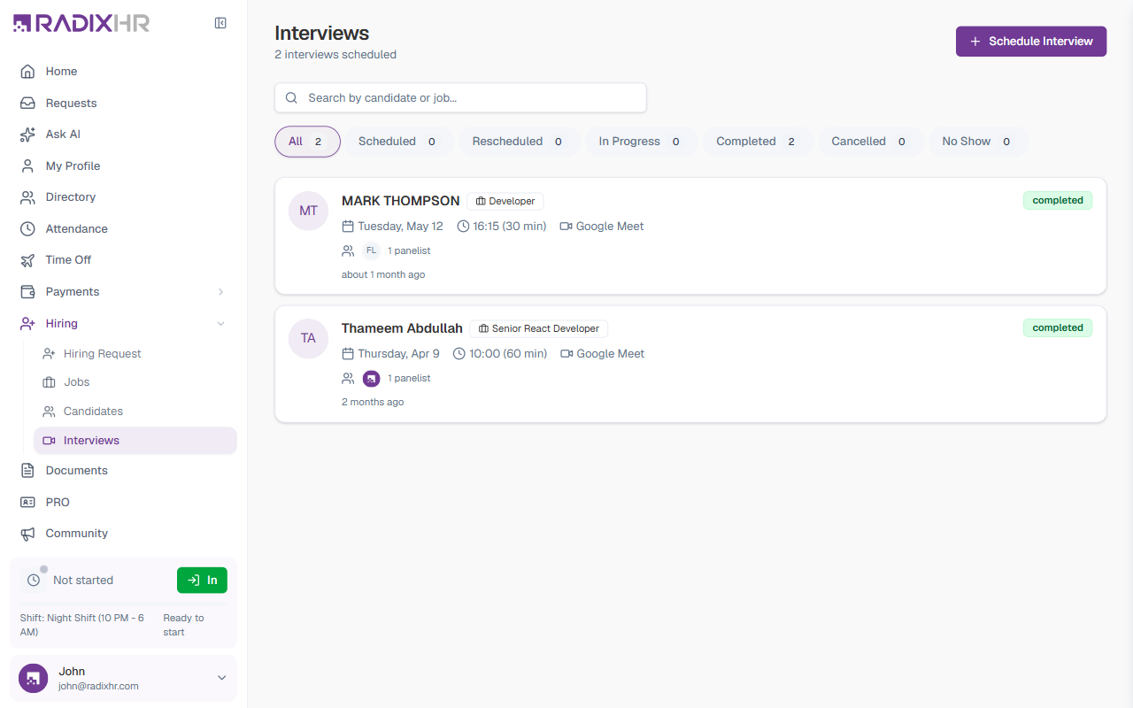 Interviews Overview