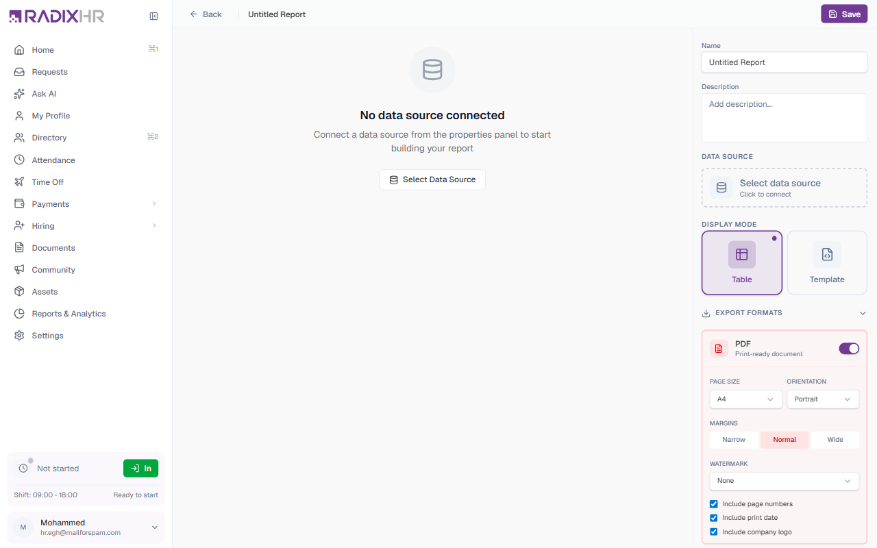 Report builder