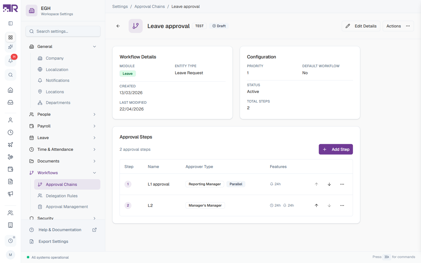 Workflow Detail Page