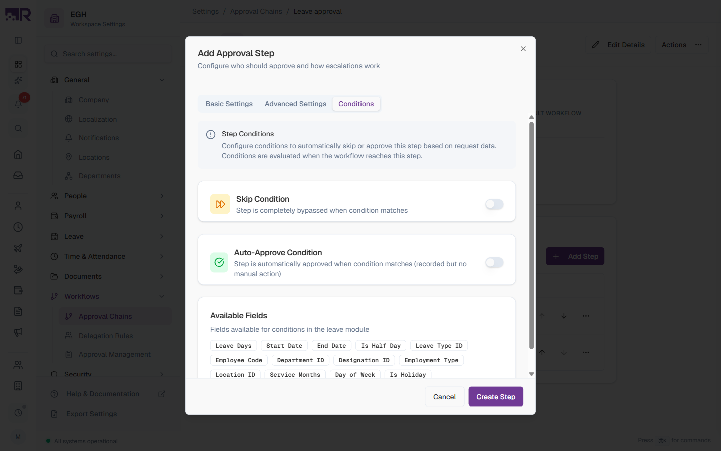 Conditions Tab
