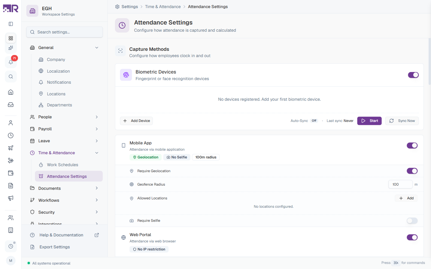 Attendance Settings Overview