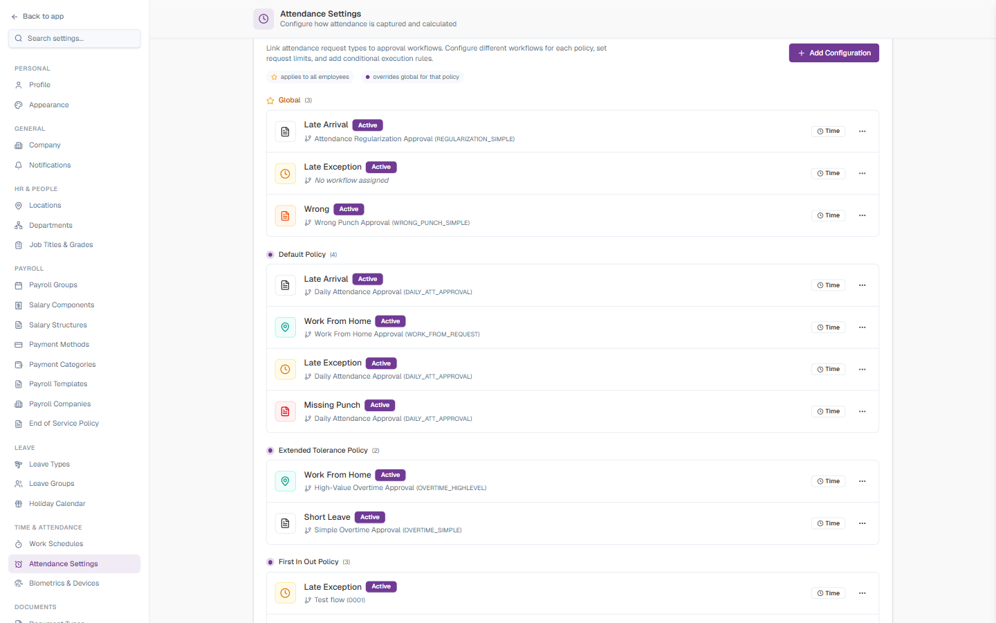 Request Type Workflows — Global and per-policy groups