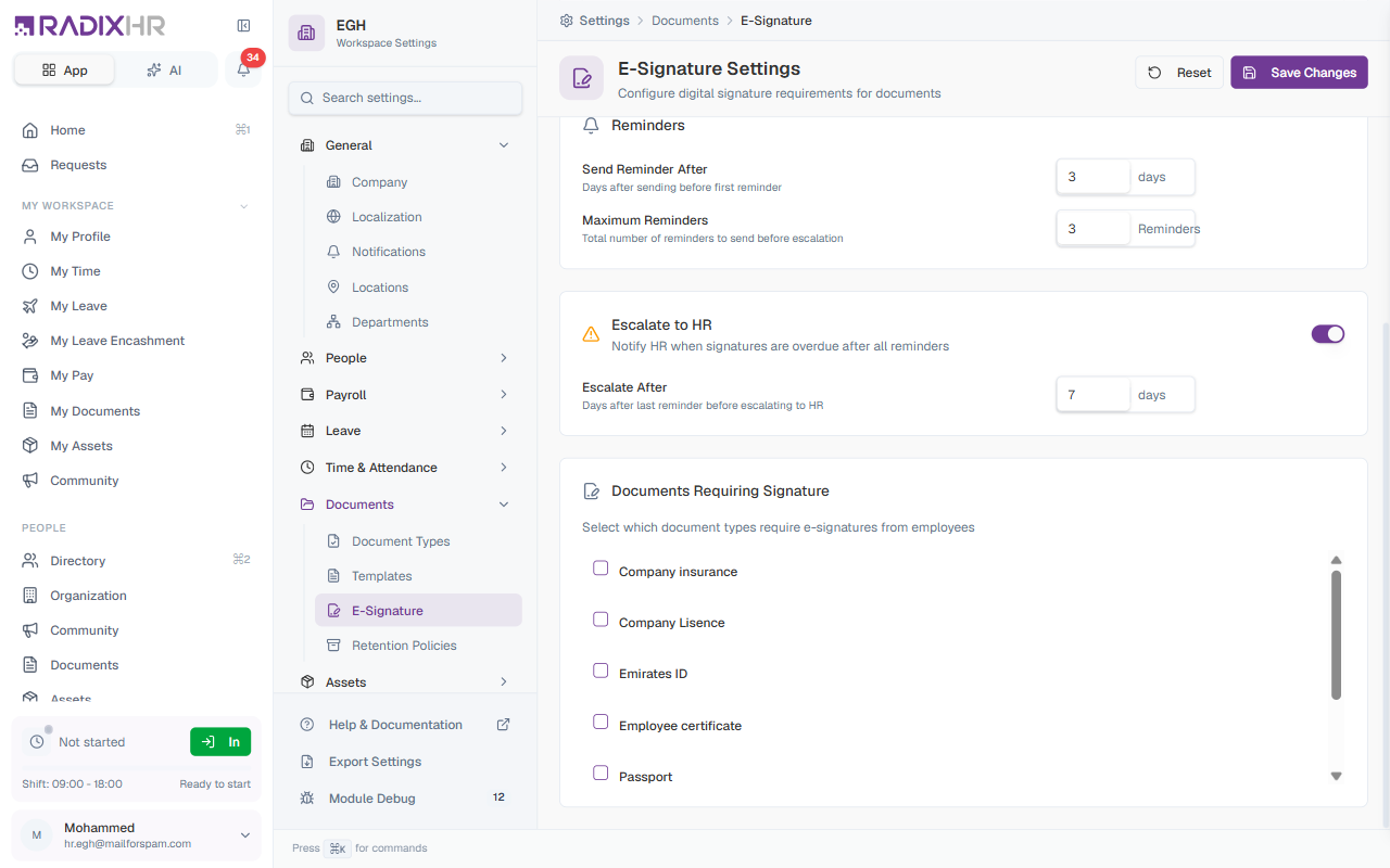 HR Escalation and Documents Requiring Signature