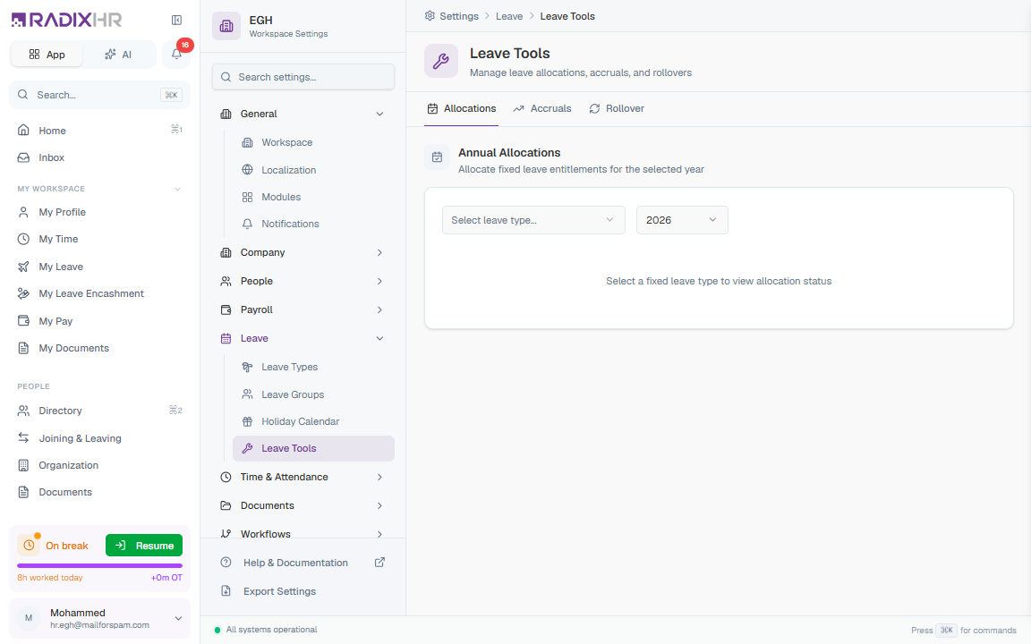 Leave Tools Overview