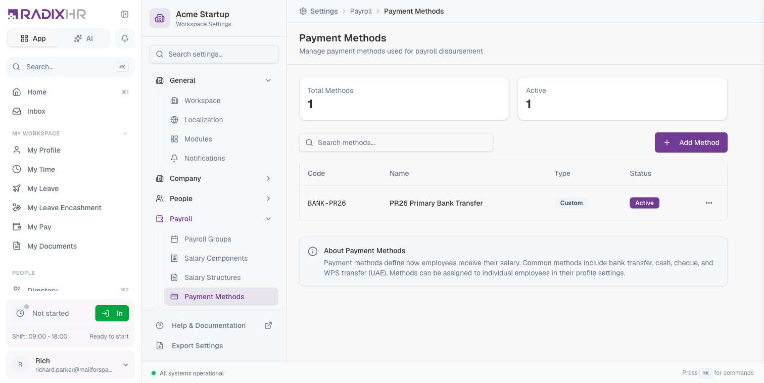 Payment Methods Overview