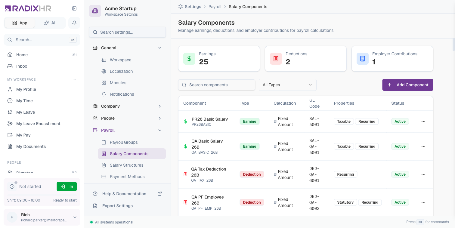 Salary Components Overview