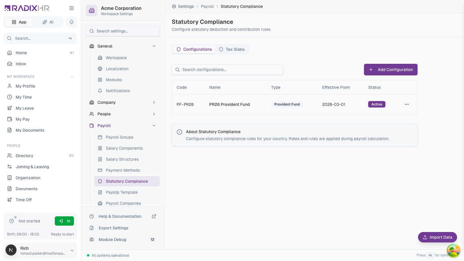 Statutory Compliance Overview